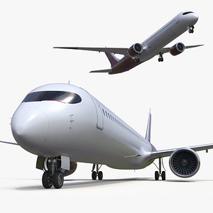 3D Concept Modern Aircraft Turbofan