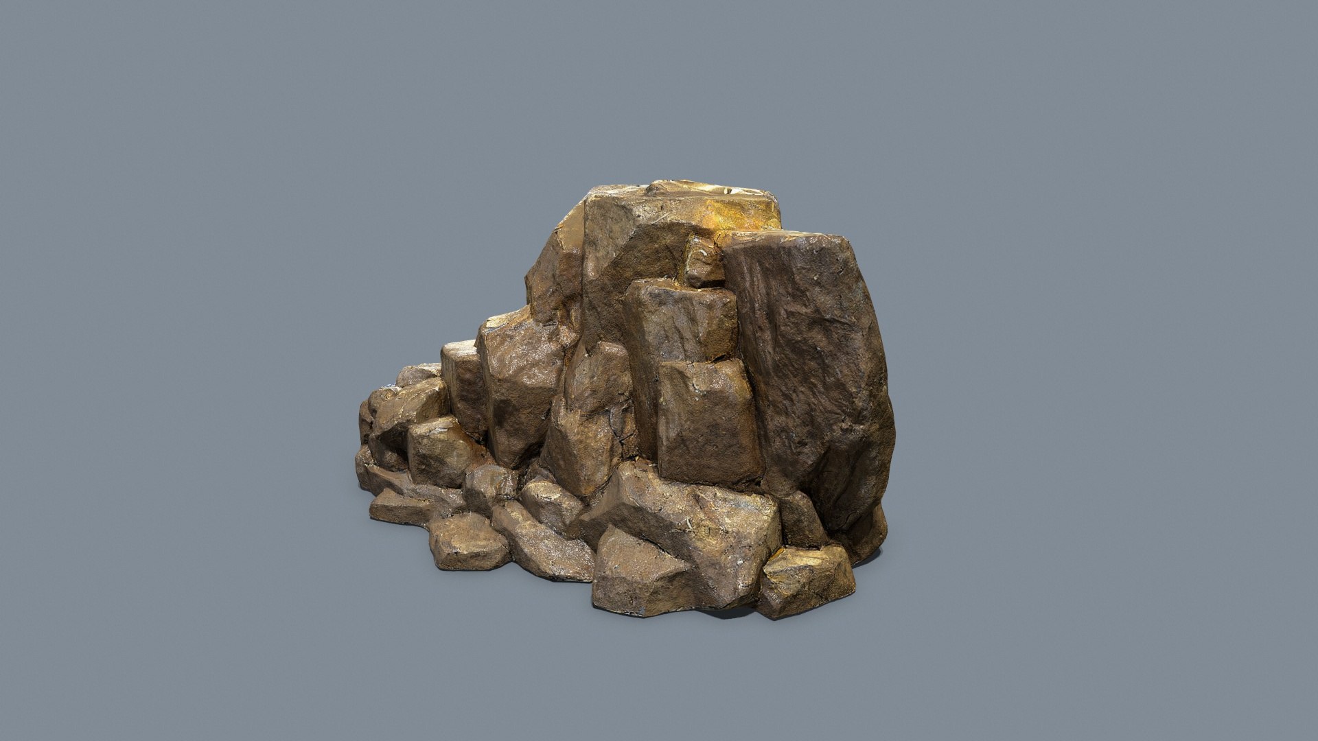 3D Desert Gold Rocks - TurboSquid 2211116