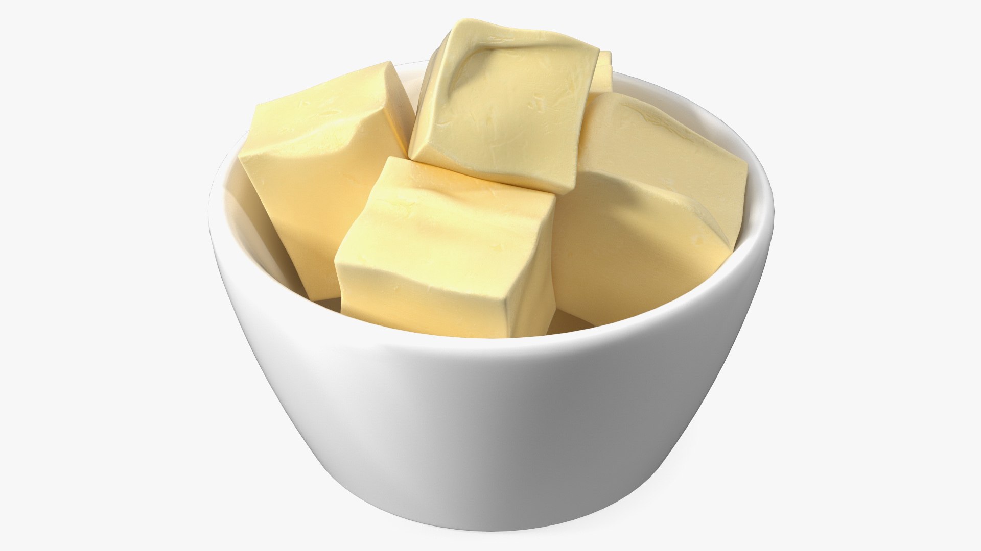 Butter Pieces in Bowl 3D model preview