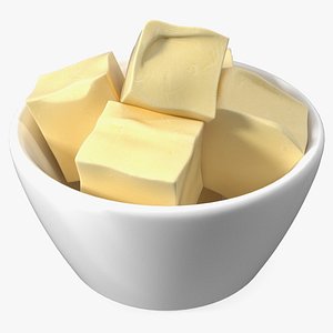 3D model Butter Pieces in Bowl