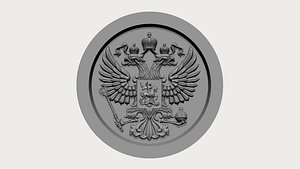 Backgammon stone Coat of arms of the Russian Federation model