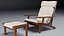 Poltrona Hans Wegner con pouf