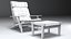 Poltrona Hans Wegner con pouf