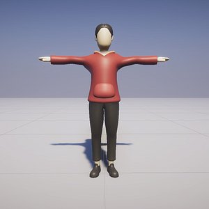 3D Cartoon boy low poly rigged animated