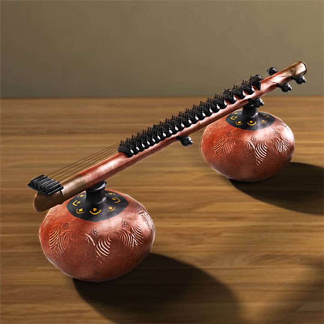 3d Indian Rudra Vina Model