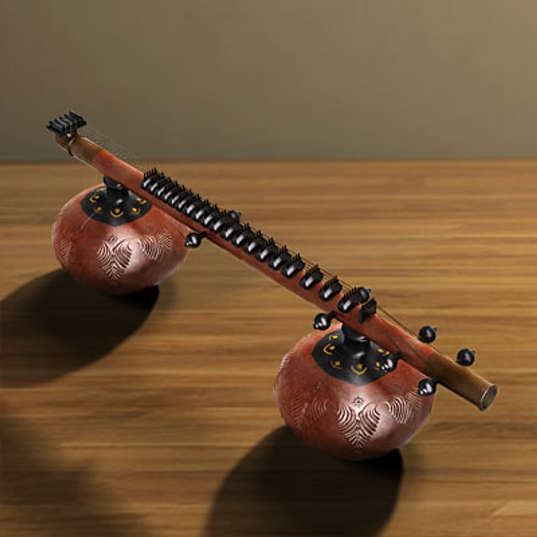 3d Indian Rudra Vina Model