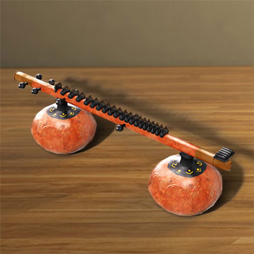 3d Indian Rudra Vina Model