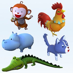 animals chicken crocodile model