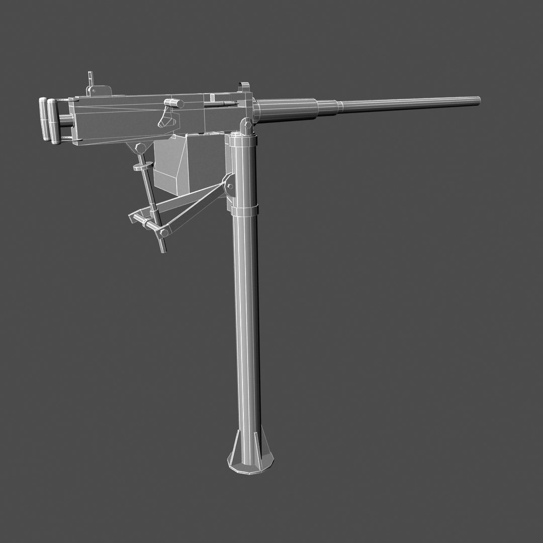 12 Browning M2 Stand 3d Model