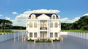 3D Modern European style villa model