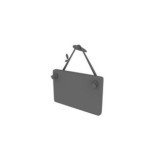 cartoon wooden sign 3D model