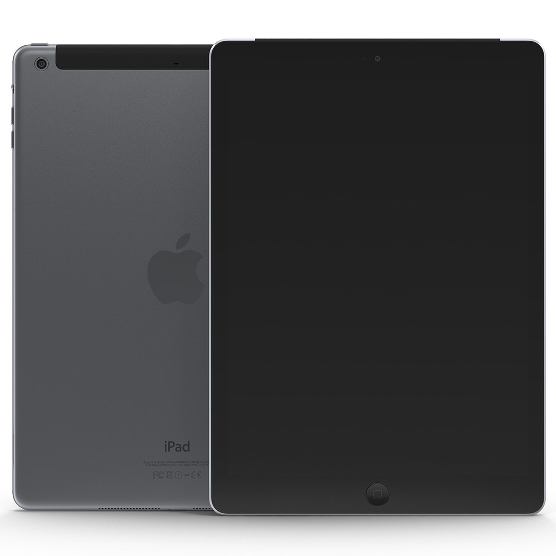 iPad Air Cellular Space Gray 3D Model 3D model preview