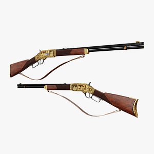 Engraved Winchester Model 1873 - Lever Action 3D model