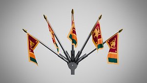 Wall Mount Flags 5 Of Sri Lanka