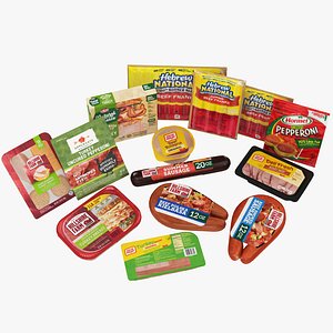 3D Deli Meats 14 in 1 model