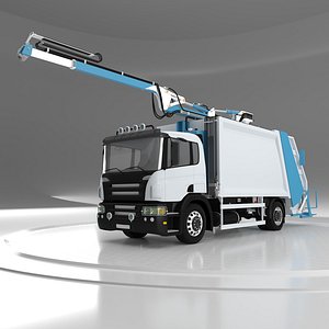 3D Hill Crane Garbage Truck