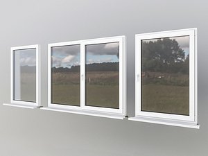 3D model windows interior exterior