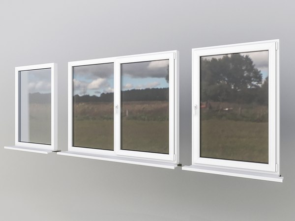 3d model pvc window balcony door
