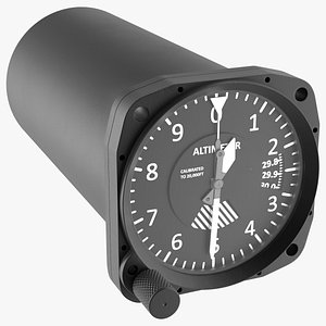 3D Altimeter United Instruments Cylinder Type Black