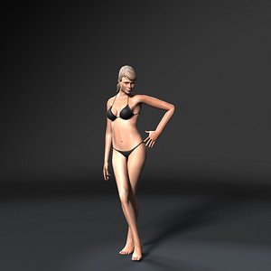 Woman in bikini-Rigged 3d game character