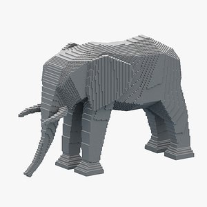 Voxel Elephant 3D