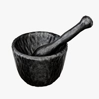 Stone Mortar And Pestle Lowpoly 3D model
