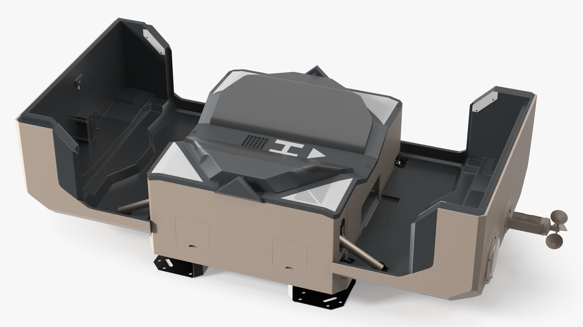 Industrial UAV Support Dock Closed Beige Rigged for Maya 3D model preview