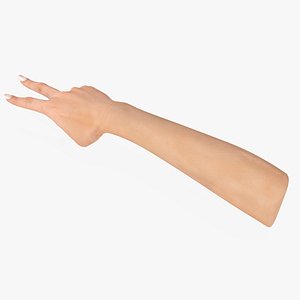 3D model Tanned Skin Hand Female Victory Sign Pose