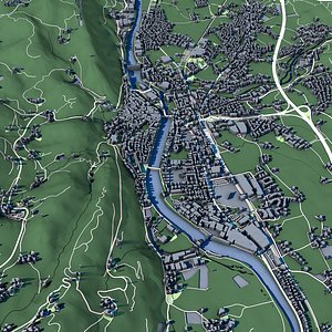 3D Cityscape Hallein Austria model