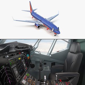 Southwest Airlines Boeing 737-900 with Cabin and Doors Rigged for Cinema 4D 3D model