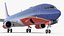 Southwest Airlines Boeing 737-900 with Cabin and Doors Rigged for Cinema 4D 3D model