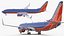 Southwest Airlines Boeing 737-900 with Cabin and Doors Rigged for Cinema 4D 3D model