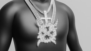 3D ken carson - chaos chain iced out 3D model