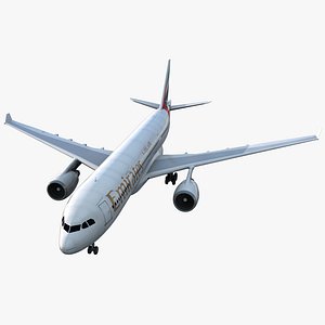 Jet Airliner Airbus A330-200 Emirates 3D Model