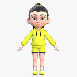 3D Sofia Cartoon Girl Character model