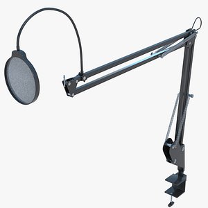 3D MIC with Stand and Pop Filter model