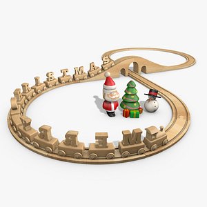 3d model toy wooden train