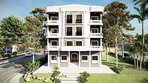 3D model neoclassic elevation