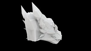 Low Poly Dragon Head 3D Print Model