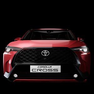 Car Toyota Corolla Cross 2021 Red in scene 3D