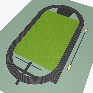 Athletic track and sectors - Black 3D model