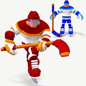 Cartoon hockey players model