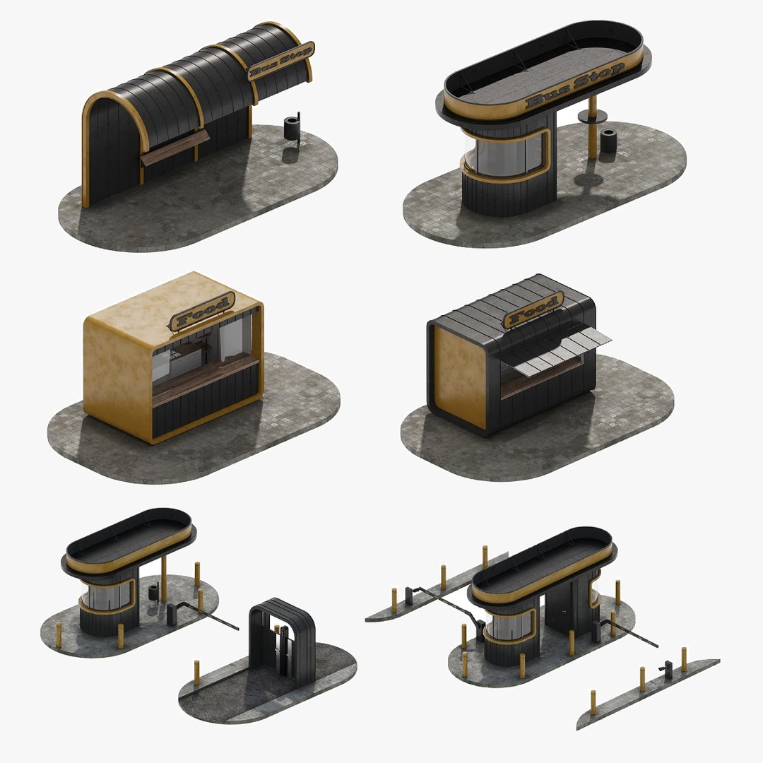 Street Set Model 3D - TurboSquid 2115860