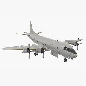 German Navy P3 Orion ASW Aircraft Rigged for Cinema 4D 3D model