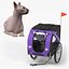 3D model Bicycle Pet Trailer Violet with Sphynx