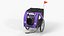 3D model Bicycle Pet Trailer Violet with Sphynx