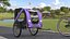 3D model Bicycle Pet Trailer Violet with Sphynx
