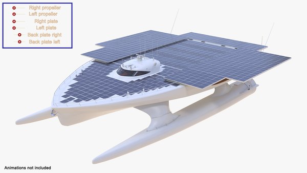 modelo 3d Barco eléctrico solar aparejado - TurboSquid 2121903