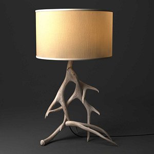 3D table lamp natural antler