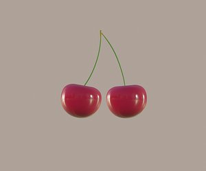 3D cherry fruit food